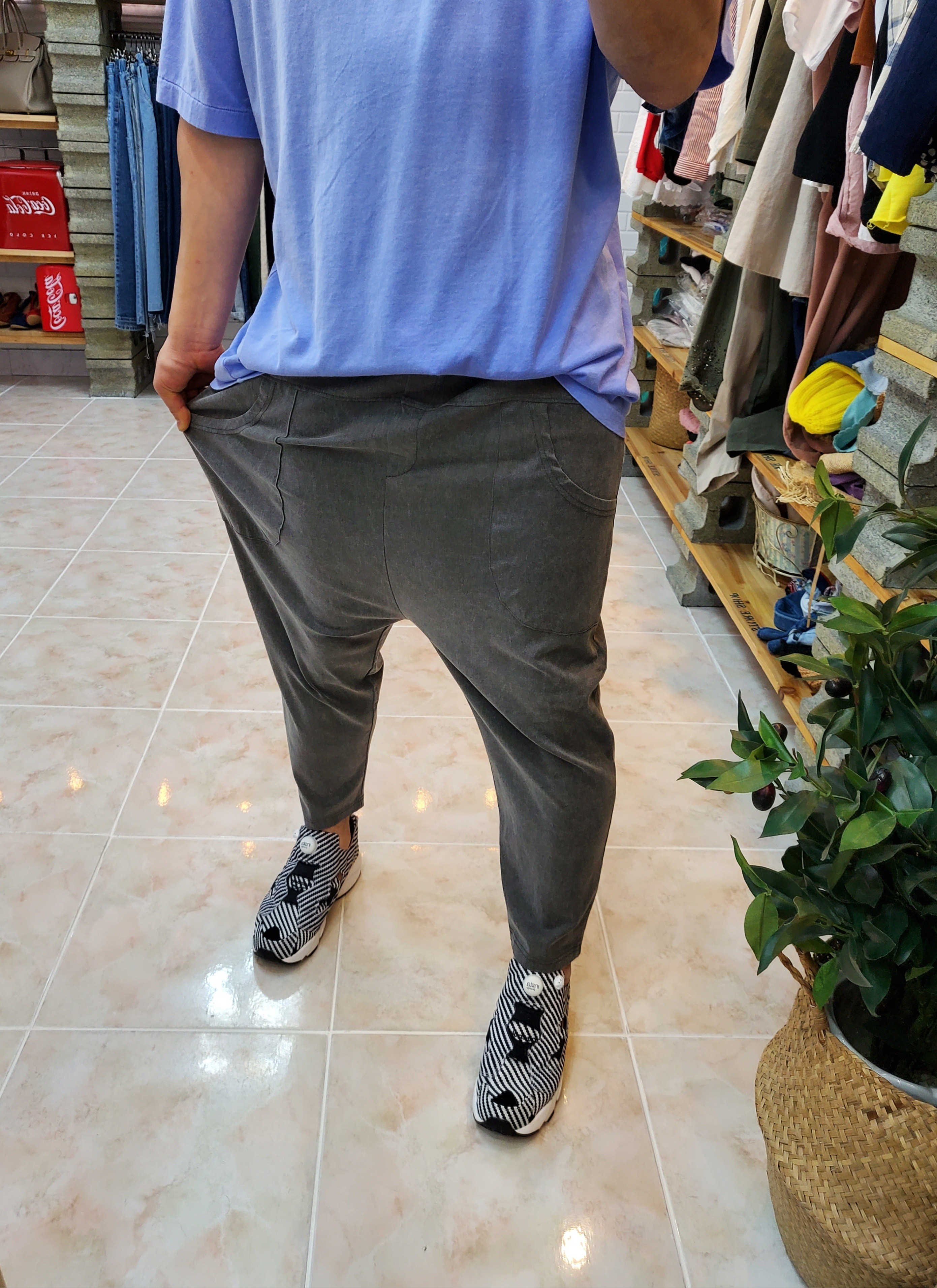 피그워싱 면 남여 배기바지 - 상세 이미지 5