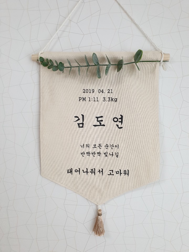 월배너 자유문구 생일 백일 돌 이름 백일소품 셀프촬영 가랜드 셀프돌잔치소품 생일 패브릭 - 상품 이미지