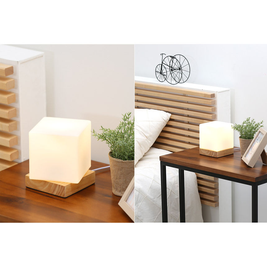 감성 세라믹 LED 사각 큐브 우드 단스탠드 CLS-107 취침 무드등 침대 협탁 조명 이미지 8