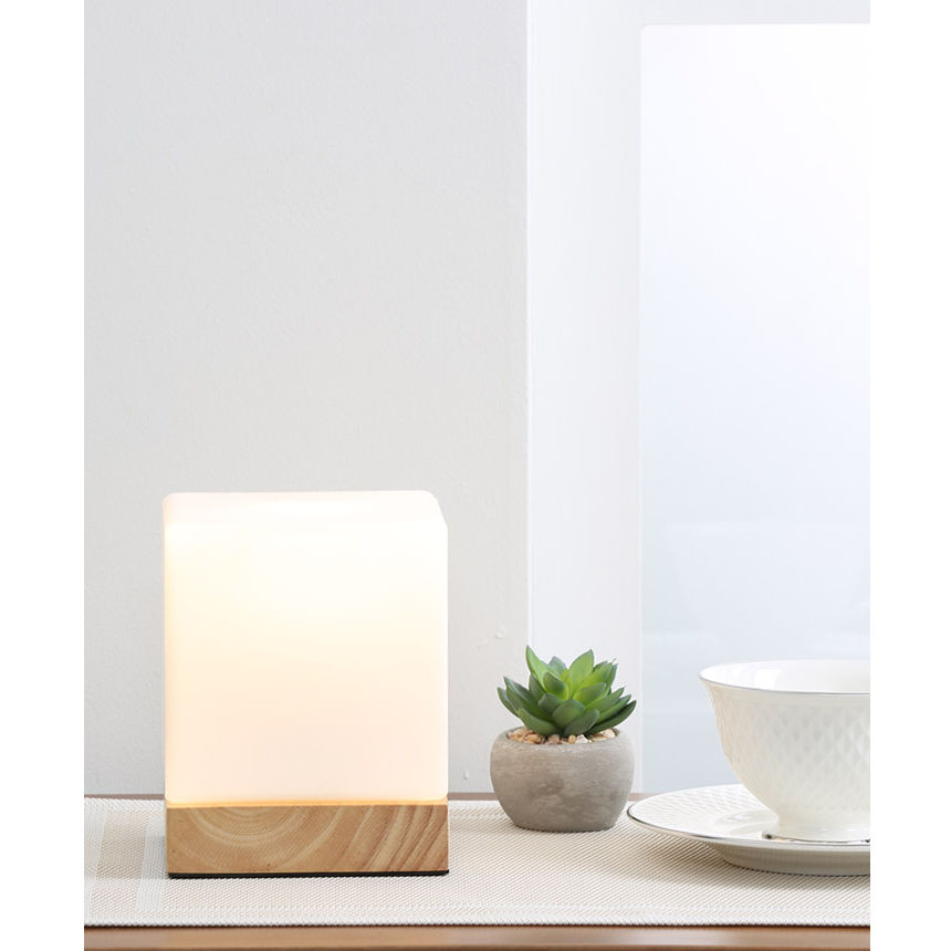 감성 세라믹 LED 사각 큐브 우드 단스탠드 CLS-107 취침 무드등 침대 협탁 조명 - 상세 이미지 5