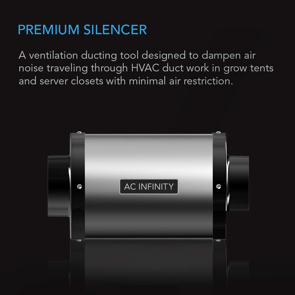 AC Infinity Silencer 덕트 팬 소음기 설치 예시