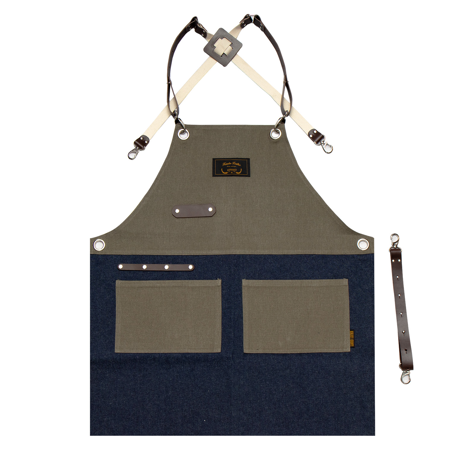 칸데오레더 레미 올리브그레이 미용앞치마