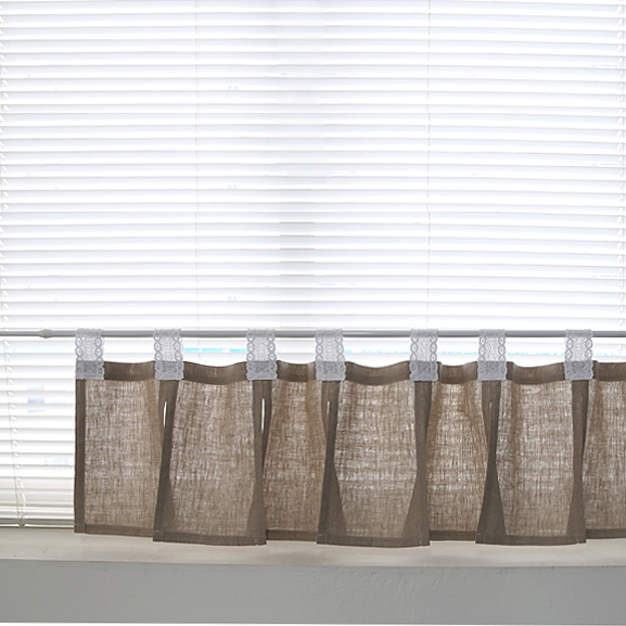 내추럴 미니 주방 바란스 작은창 선반 가리개 발란스커튼