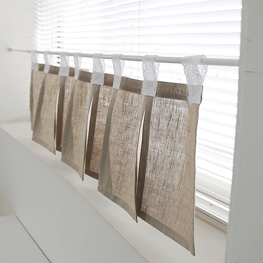 내추럴 미니 주방 바란스 작은창 선반 가리개 발란스커튼