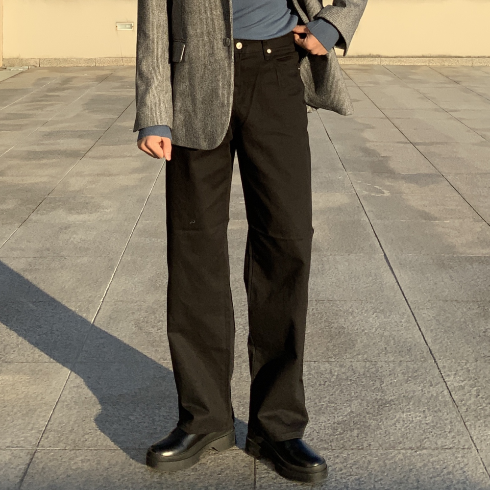 남자 롱 와이드 코튼 팬츠 면 통 바지 2color - 상세 이미지 3