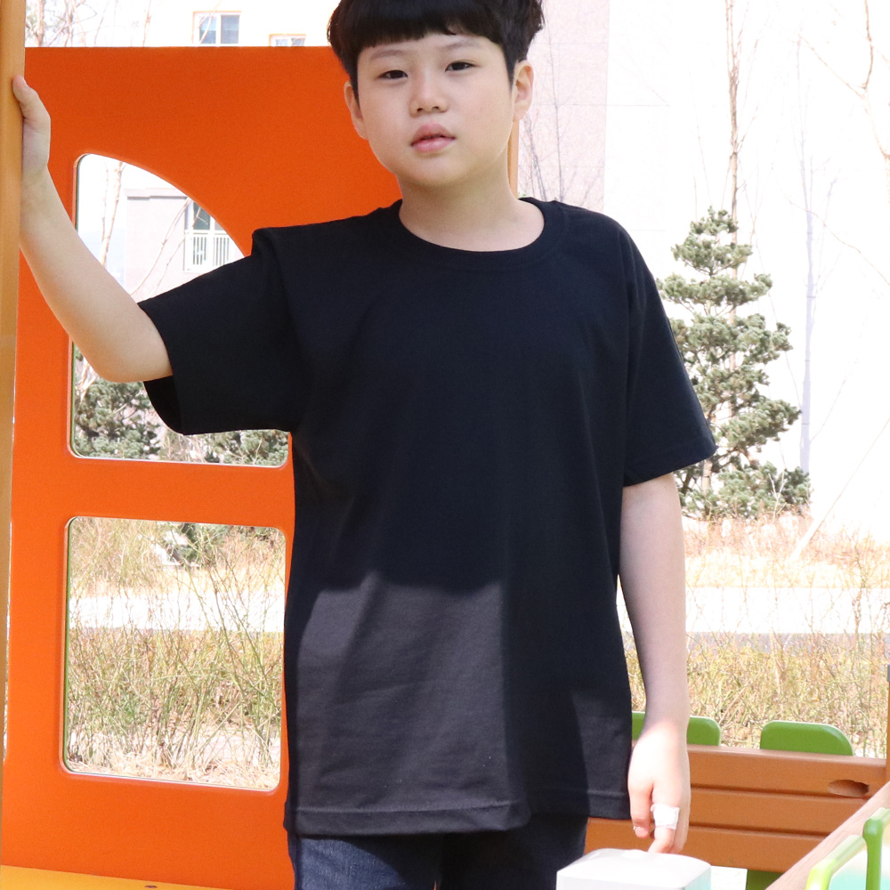 남녀공용 아동흰색면티 주니어 우정 가족 초등학생 청소년 여아 남아 키즈 흰티 쥬니어 - 상세 이미지 3