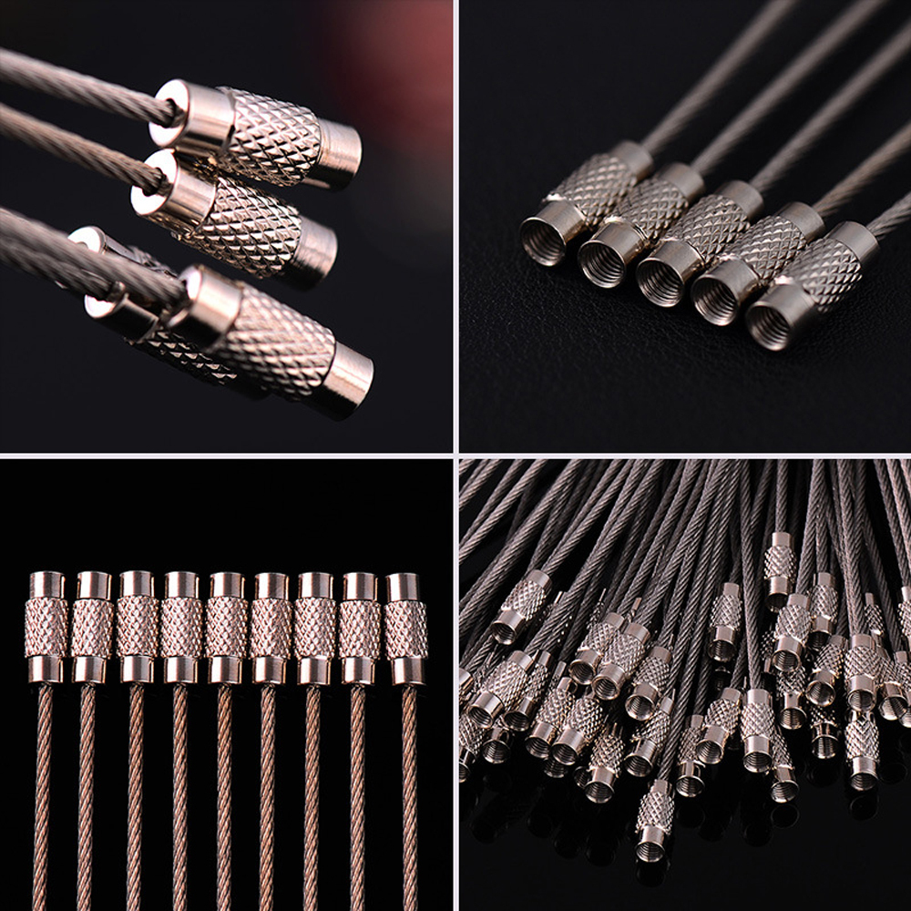 2mm 스텐 와이어 열쇠고리 EDC 키링 부재료 메탈 로프 : 비투비앤샵
