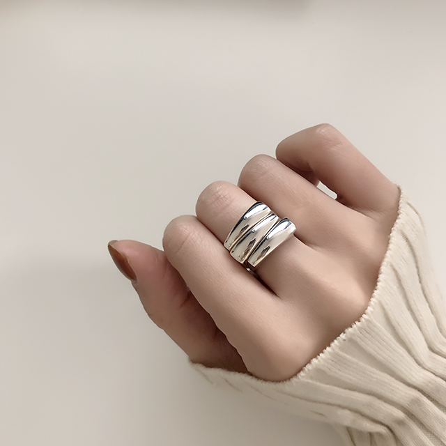 silver925 사각 세줄 볼드 은 반지 925실버