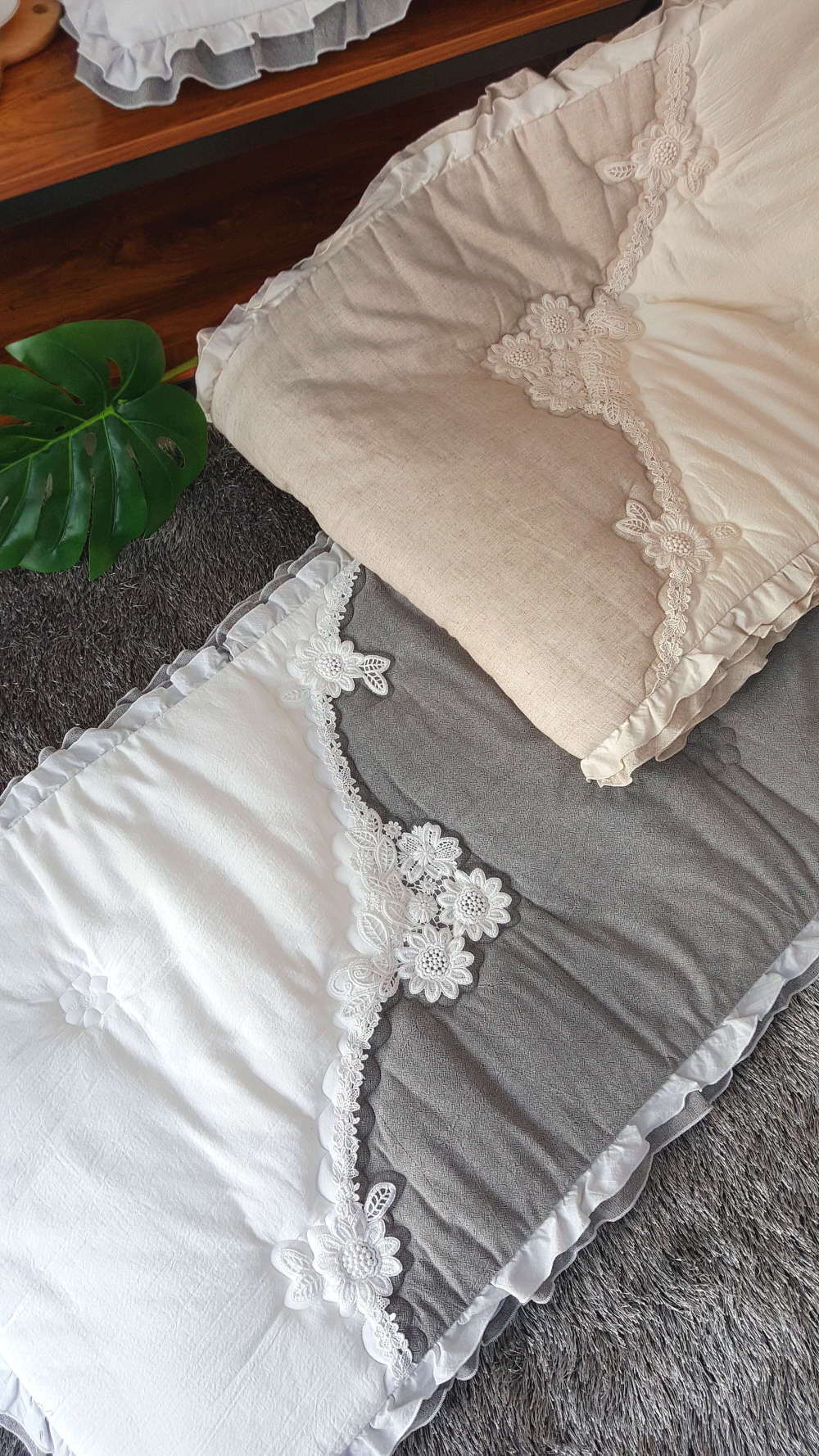 오월 프릴 플라워 순면 쇼파패드 3인용 4인용 돌쇼파 매트 맞춤