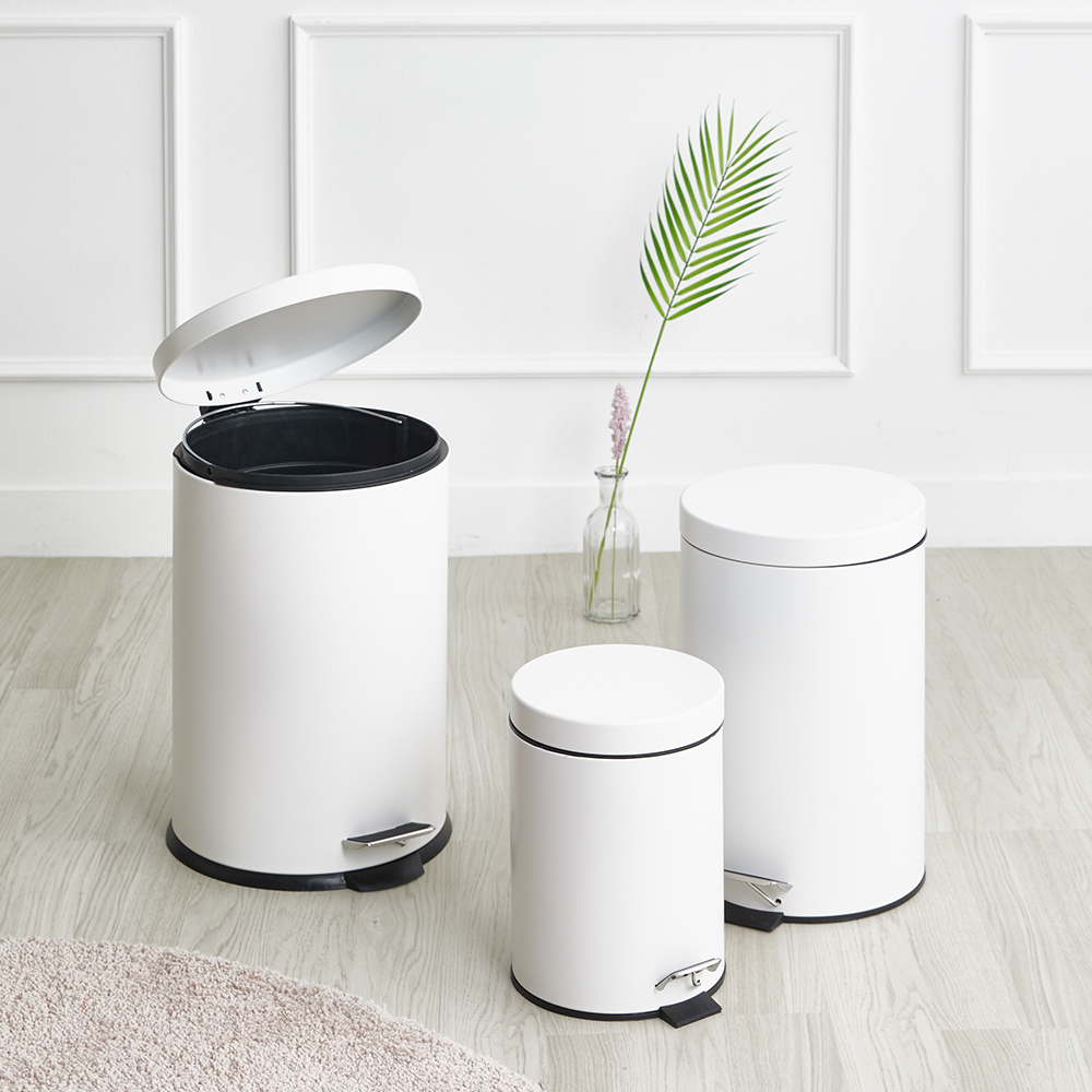 할메이드 종량제 무소음 원형 페달 휴지통 쓰레기통 5L - 상세 이미지 4