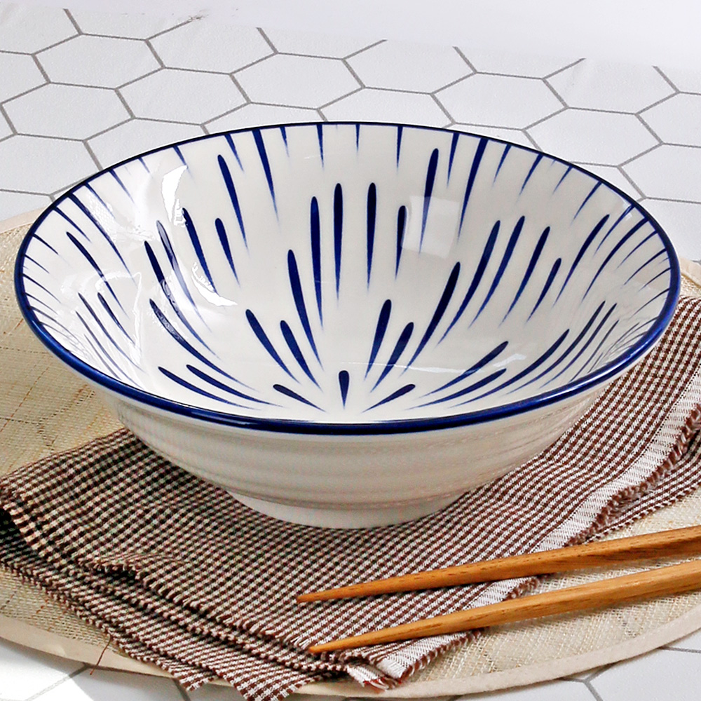 아키 도자기 면기 라면 냉면 우동 일본 라멘 비빔밥 그릇 1개, 20.5cm, KT-26 - 상세 이미지 5