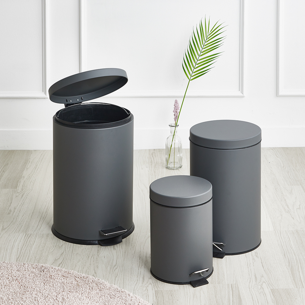 할메이드 종량제 무소음 원형 페달 휴지통 쓰레기통 5L - 상세 이미지 3