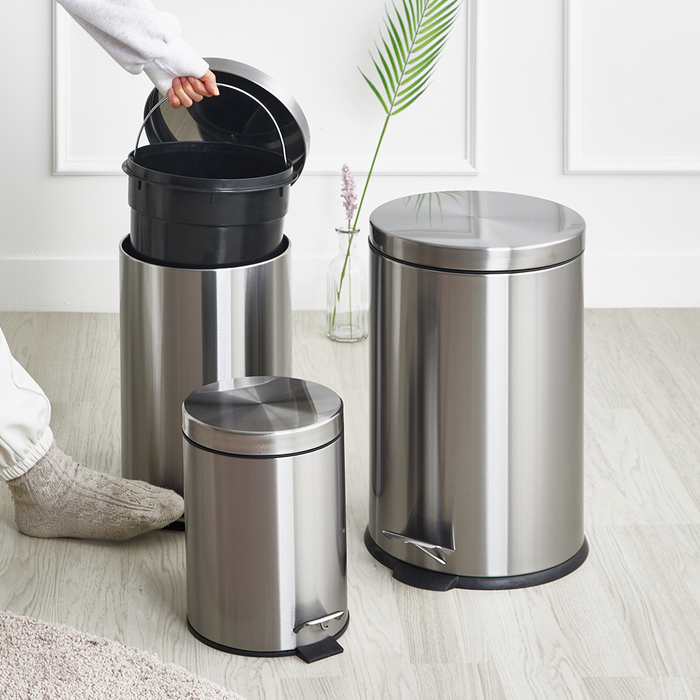 할메이드 종량제 무소음 원형 페달 휴지통 쓰레기통 5L - 상세 이미지 5