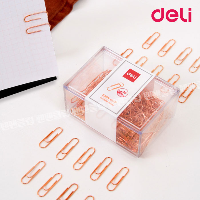 DELI 골드 페이퍼 클립 철클립 핀 종이 디자인 클립 - 메인 이미지