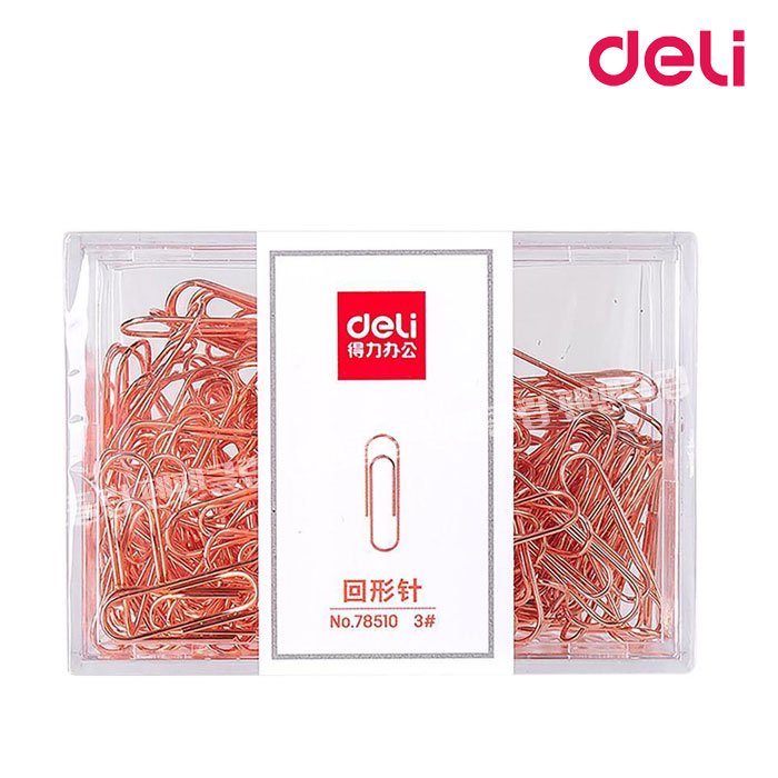 DELI 골드 페이퍼 클립 철클립 핀 종이 디자인 클립 - 상세 이미지 2