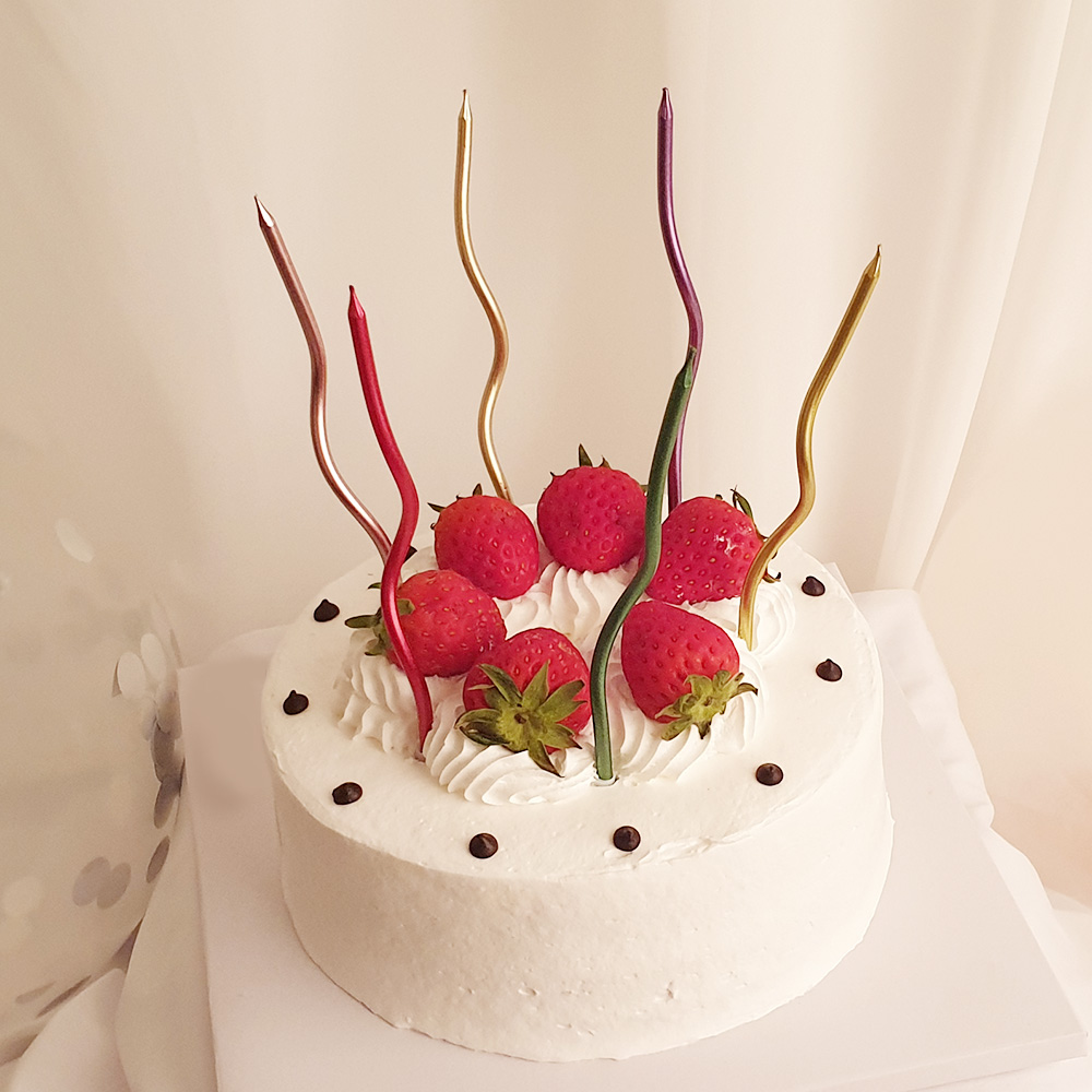 웨이브 초 생일 파스텔 꼬불이 꽈배기 케잌 컬러 파티 초 - 상세 이미지 3