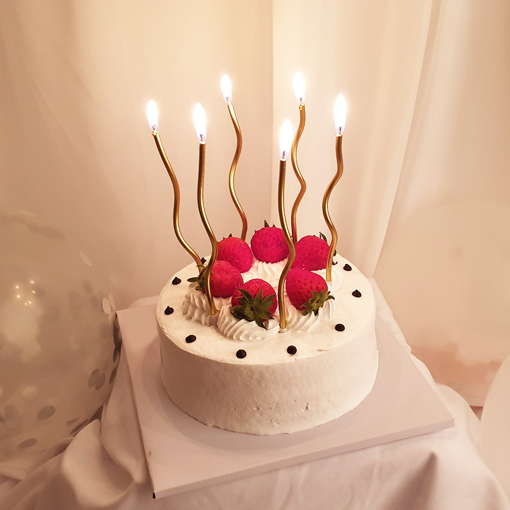 웨이브 초 생일 파스텔 꼬불이 꽈배기 케잌 컬러 파티 초 - 상세 이미지 5