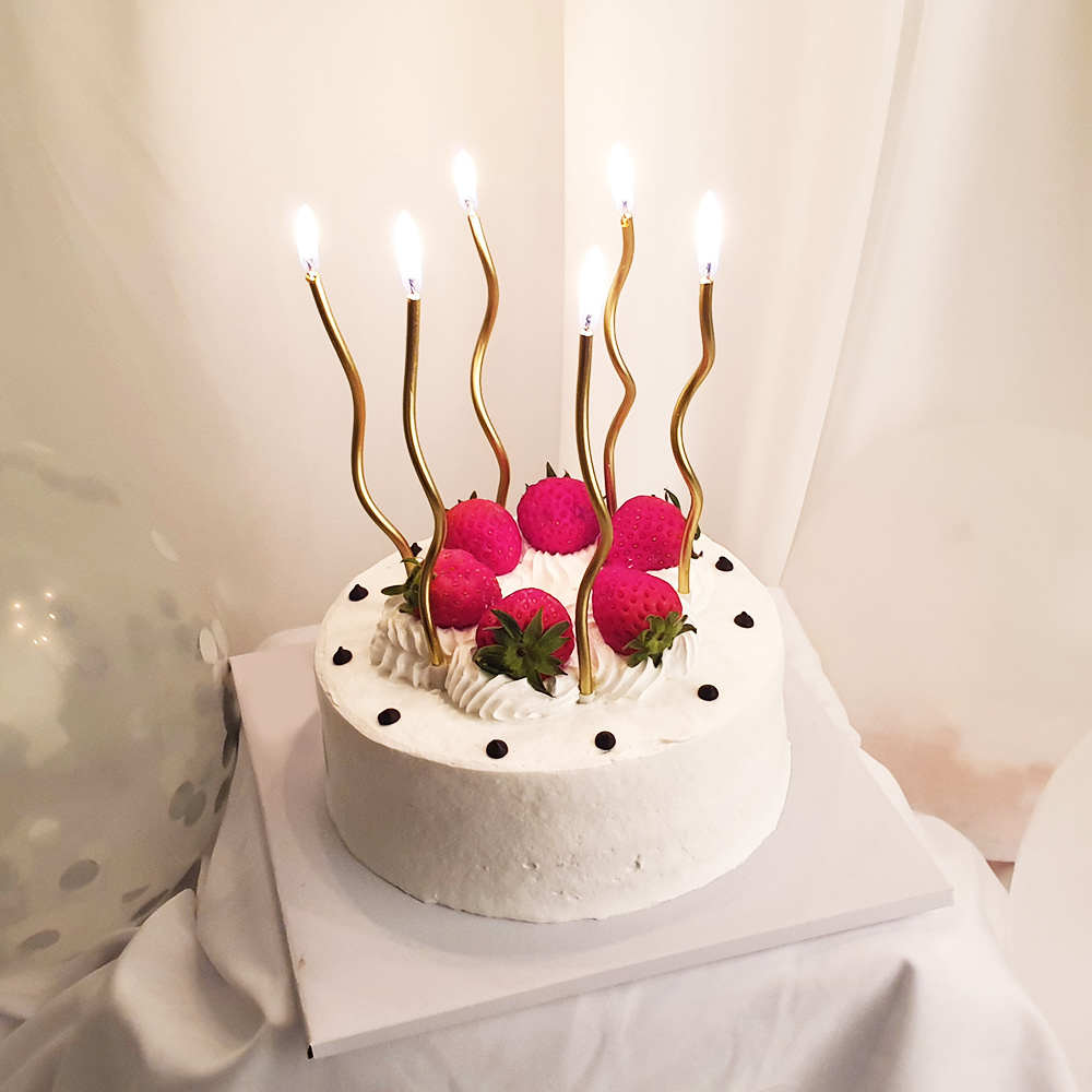 웨이브 초 생일 파스텔 꼬불이 꽈배기 케잌 컬러 파티 초 - 상세 이미지 4
