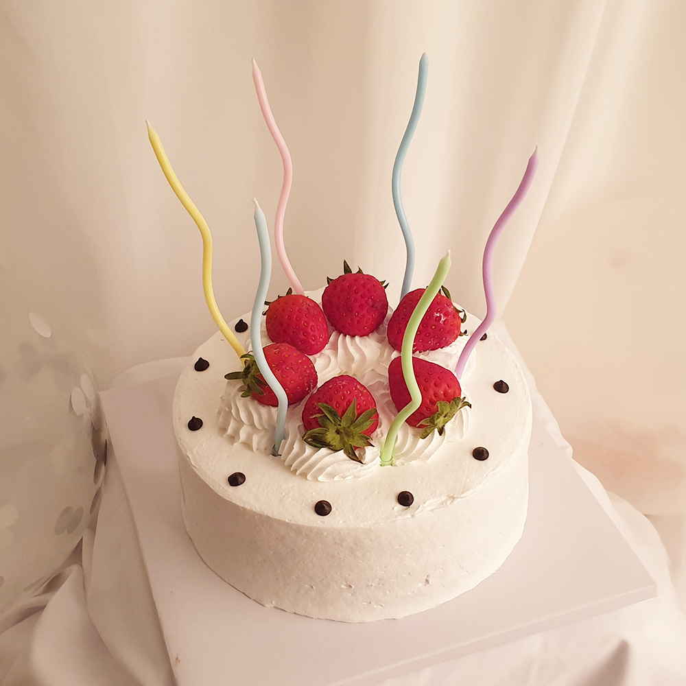 웨이브 초 생일 파스텔 꼬불이 꽈배기 케잌 컬러 파티 초 - 상세 이미지 2