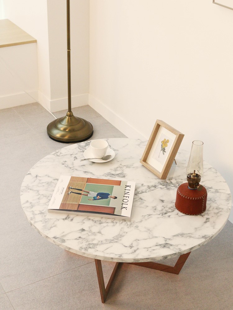 마블 골드 대리석 원형 쇼파 테이블
