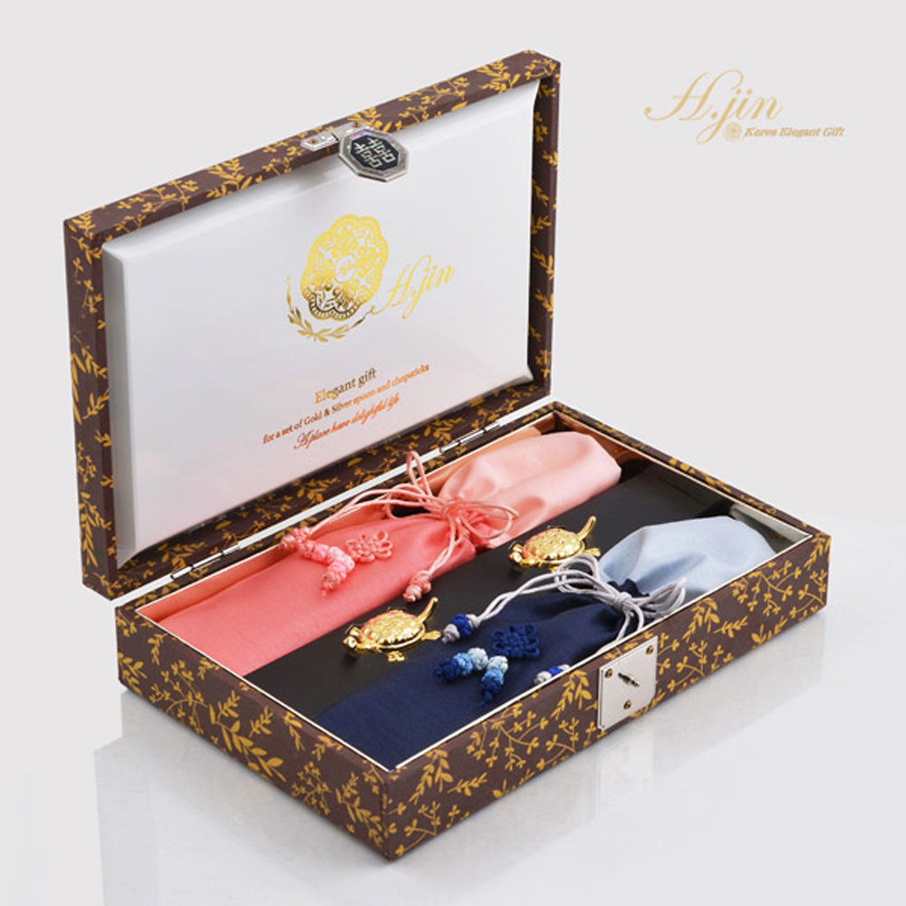 Hjin 사대부 진공 티타늄금수저세트 / 환갑 칠순선물 상견례선물