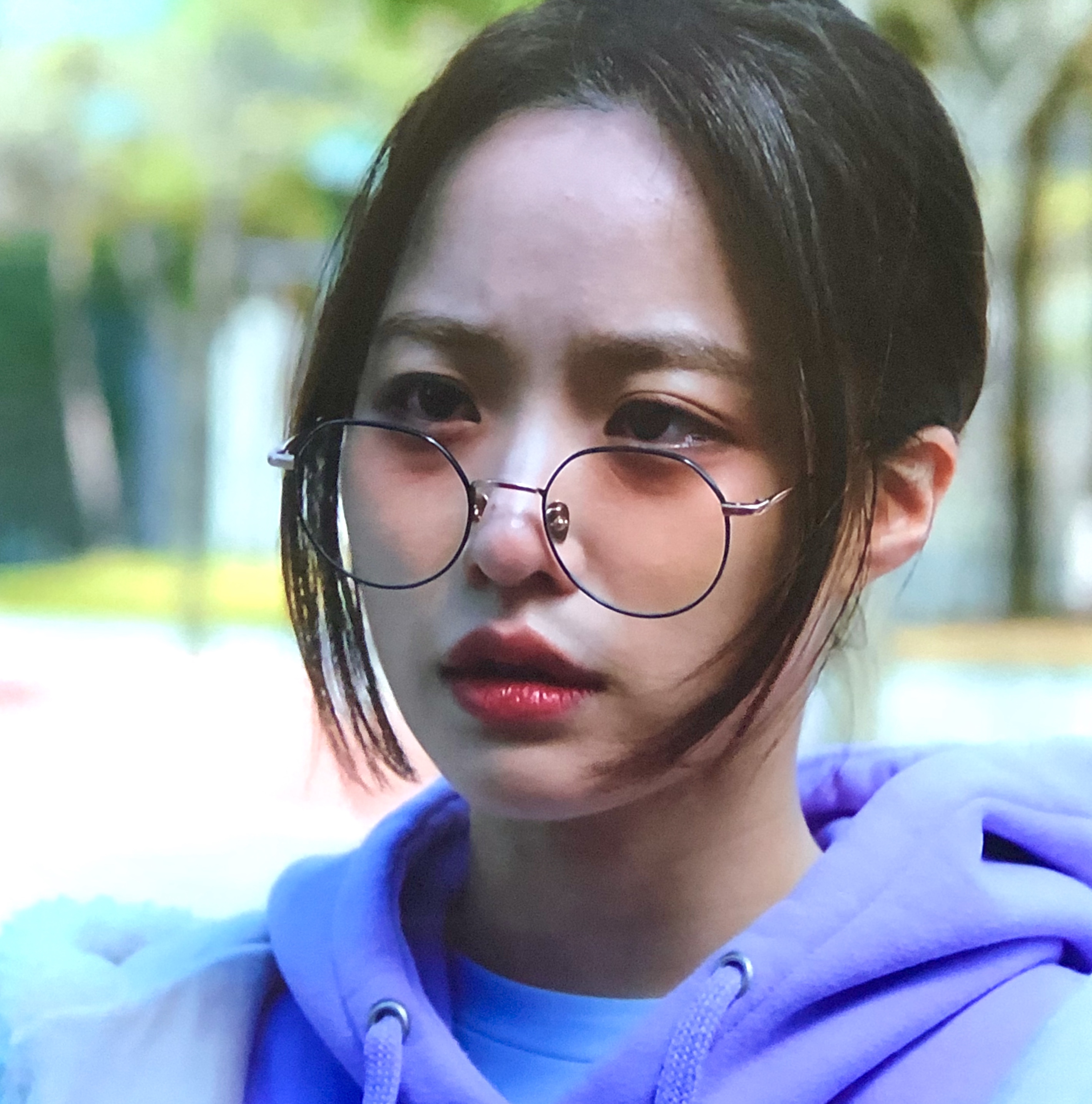 알작은 동글이 원형 메탈 블랙 실버 여자 블루라이트차단 안경테 - 상세 이미지 5