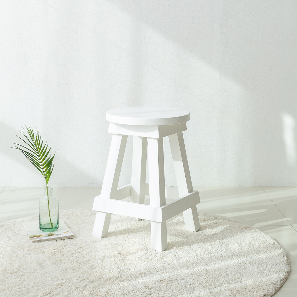 코지니아 원목 스툴의자 인테리어 식탁의자 카페 원형 1인 업소용 체어