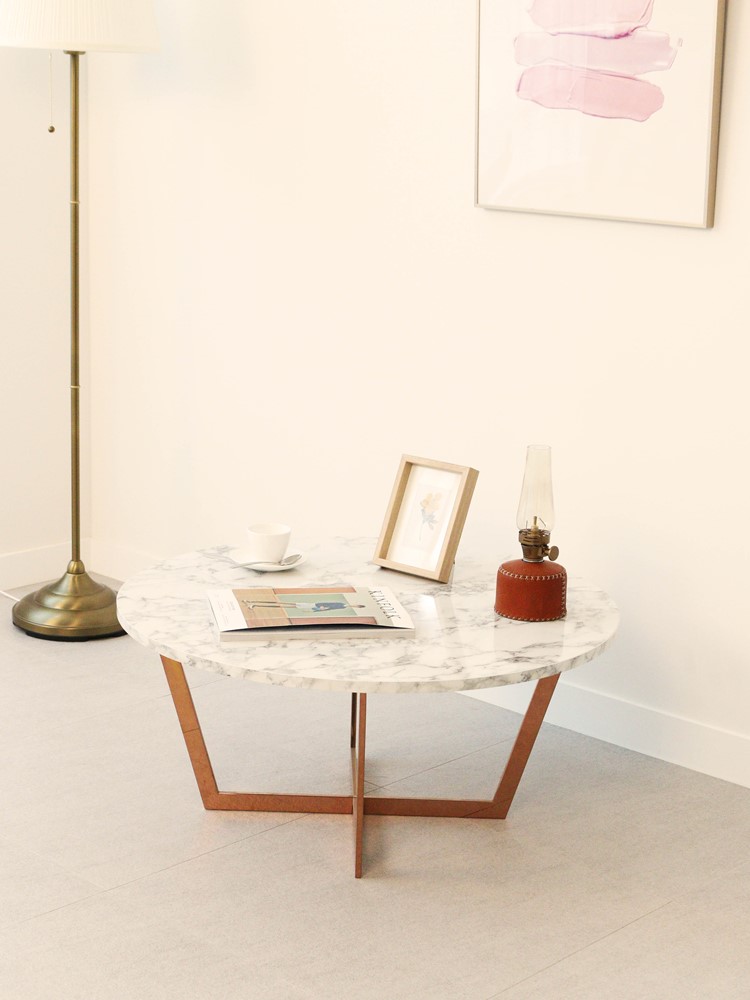 마블 골드 대리석 원형 쇼파 테이블