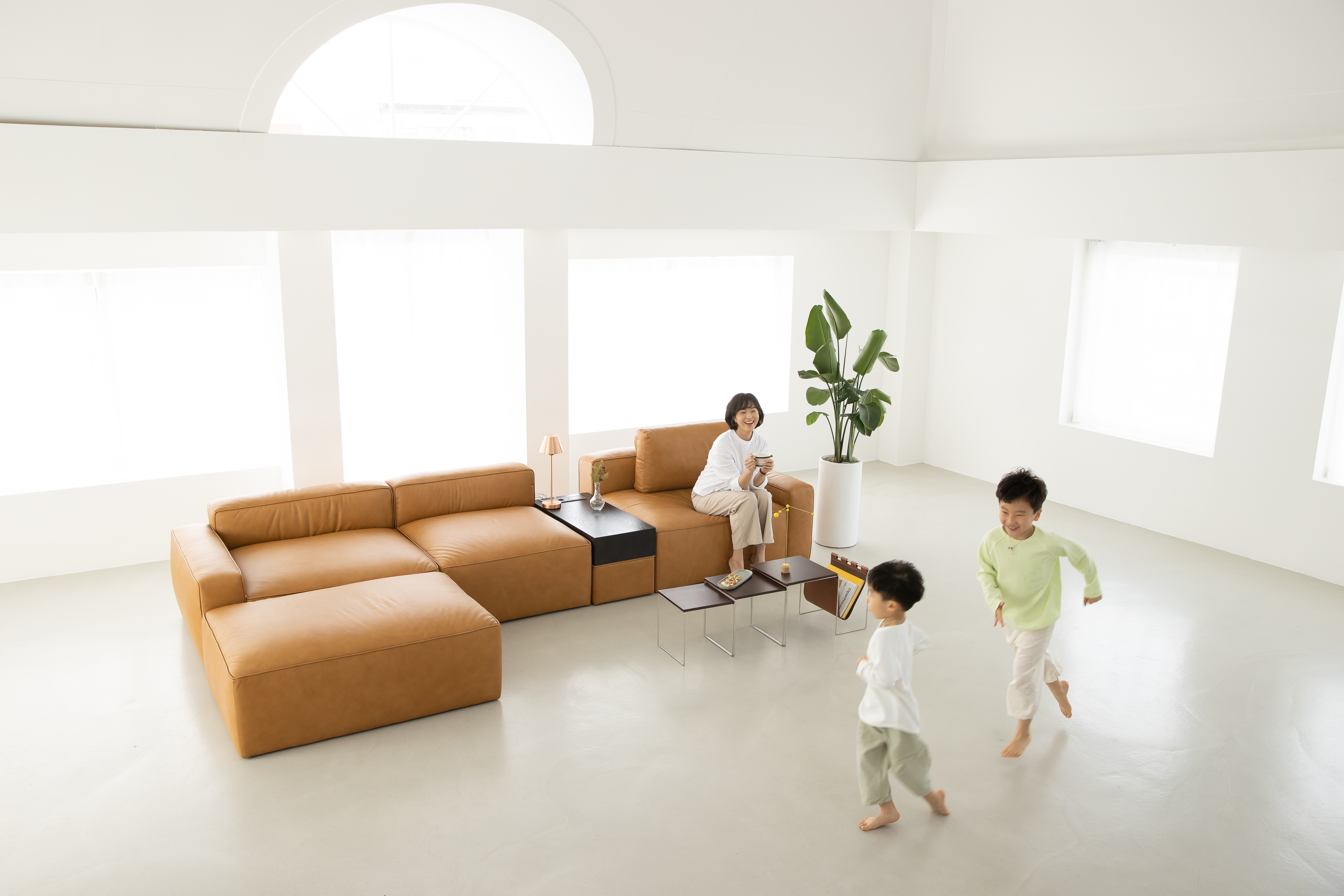 PH1 이태리 내추럴 통가죽 천연면피 전체가죽 A+A 2460 SIZE 4인소파