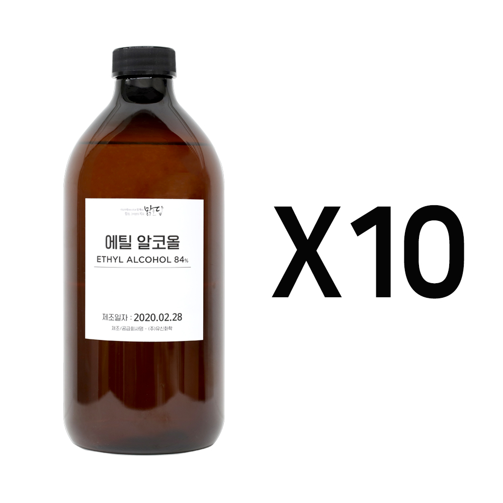 [10개] 맑을담 소독용 식물성 에탄올 에틸 알코올 84% 1L - 상품 이미지