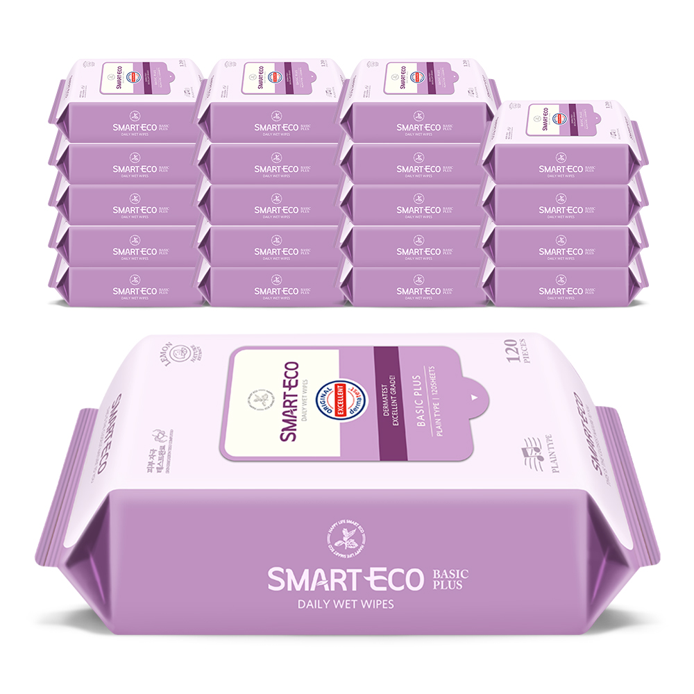 스마트에코 아기물티슈 베이직플러스 120매 리필형 20팩