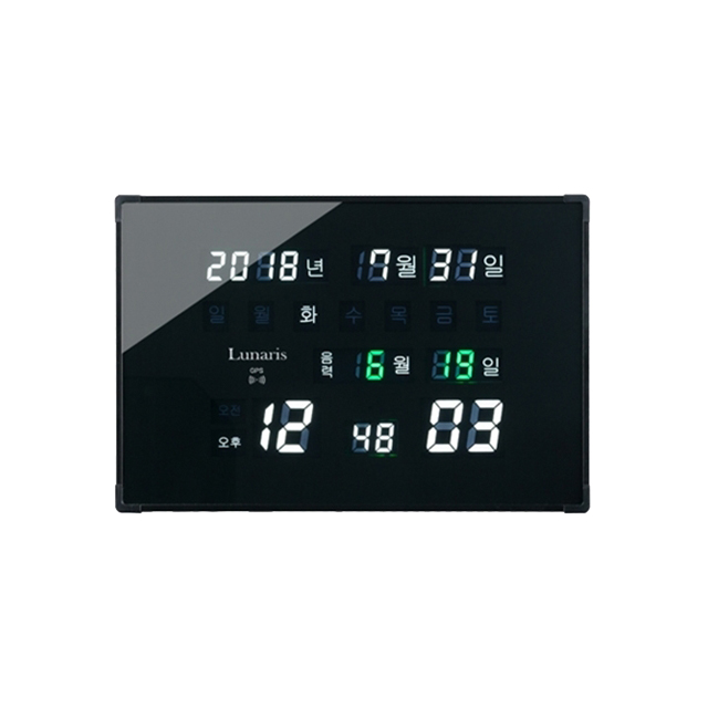 국산 루나리스 전파 GPS 디지털 벽걸이 LED 전자 시계 이미지 8