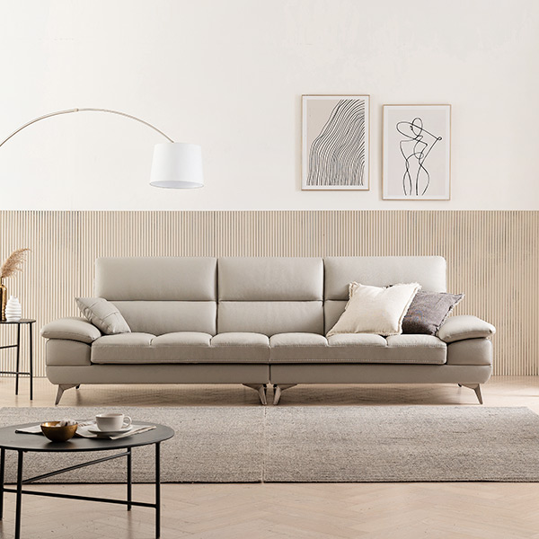 프리미엄 E0 기획상품/  삼익가구 오스틴 통가죽 천연면피 4인 소파 스툴제외