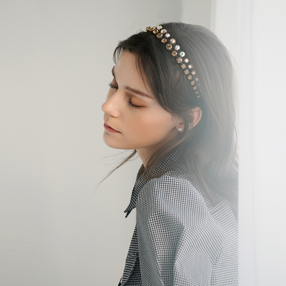 루드 미니멀 크리스탈 헤어밴드 7 color L20SSFAC9