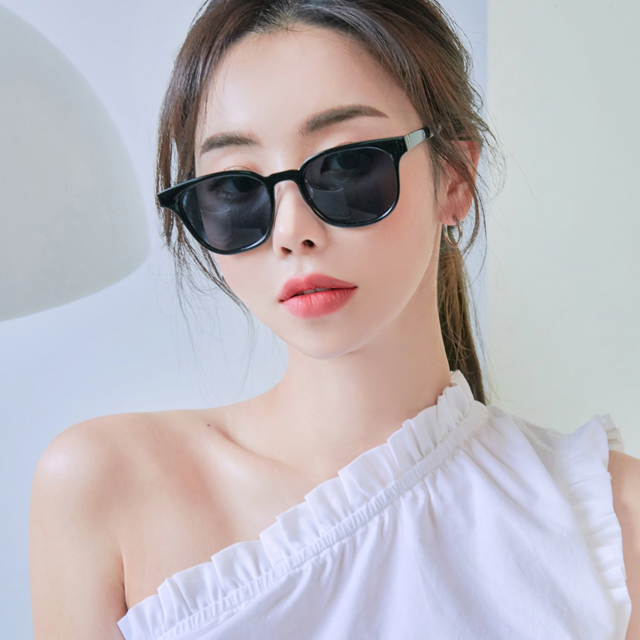 남자 여자 사각 뿔테 선글라스 - 상세 이미지 5