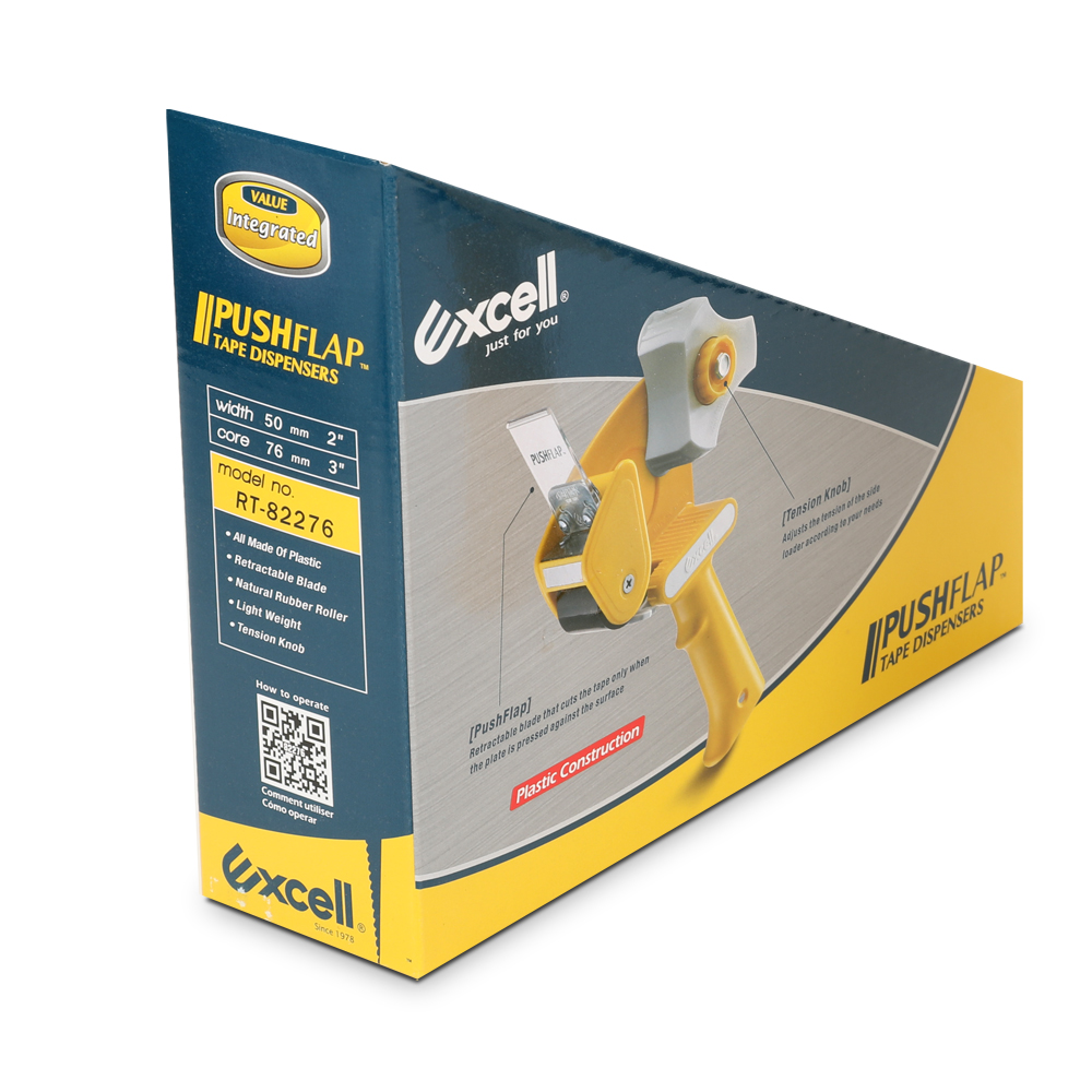 [공식수입원] Excell 엑셀RT-82276 옐로우 푸쉬플랩  박스테이프 커터기 한손커팅 - 상세 이미지 4