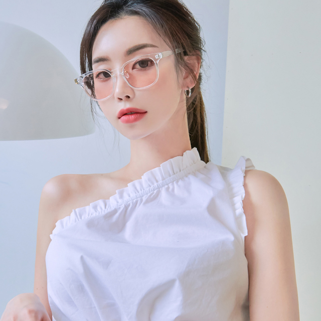 남자 여자 사각 뿔테 선글라스 - 상세 이미지 4
