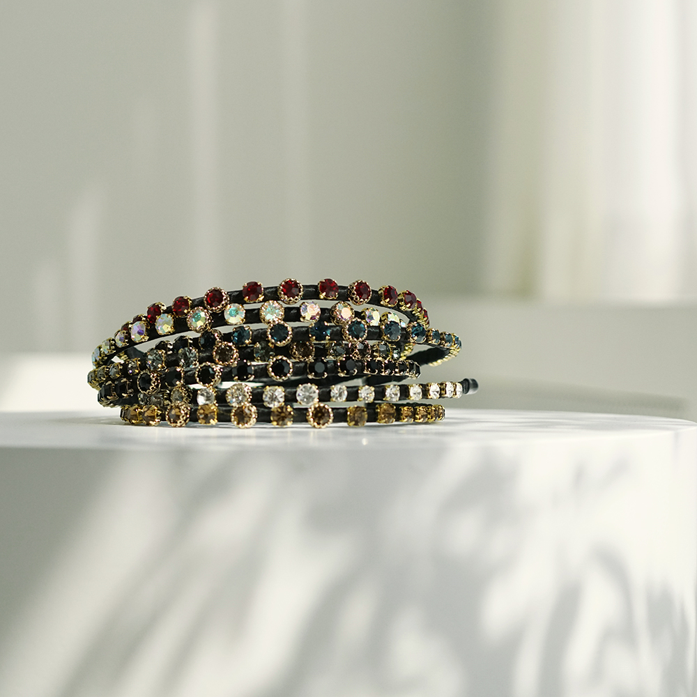 루드 미니멀 크리스탈 헤어밴드 7 color L20SSFAC9