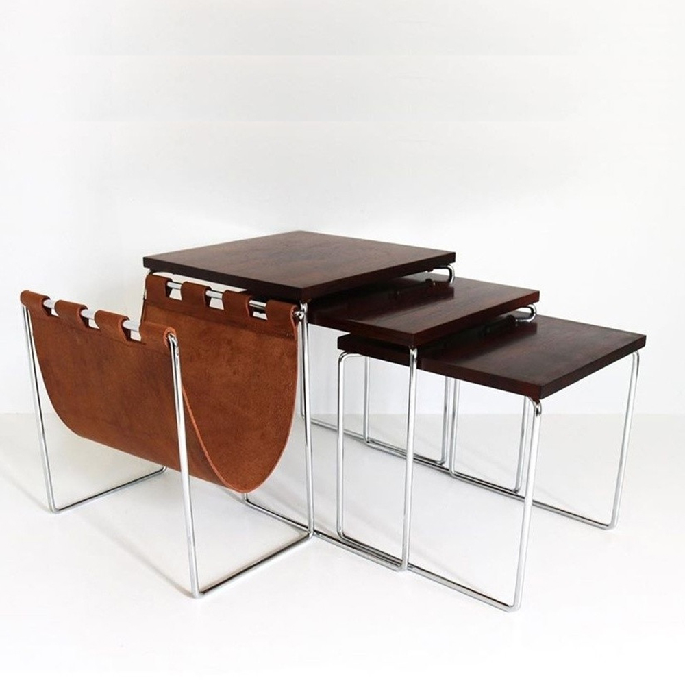 [네스팅테이블세트]  매거진렉 Brabantia 1인용사이드 간이 테이블 소형작은테이블 사이드 티 테이블  거실 빈티지테이블 바우하우스 미드센츄리모던가구 덴마크가구