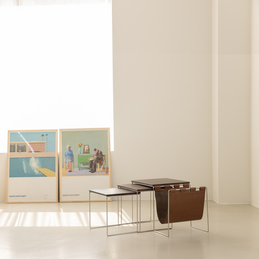 [네스팅테이블세트]  매거진렉 Brabantia 1인용사이드 간이 테이블 소형작은테이블 사이드 티 테이블  거실 빈티지테이블 바우하우스 미드센츄리모던가구 덴마크가구