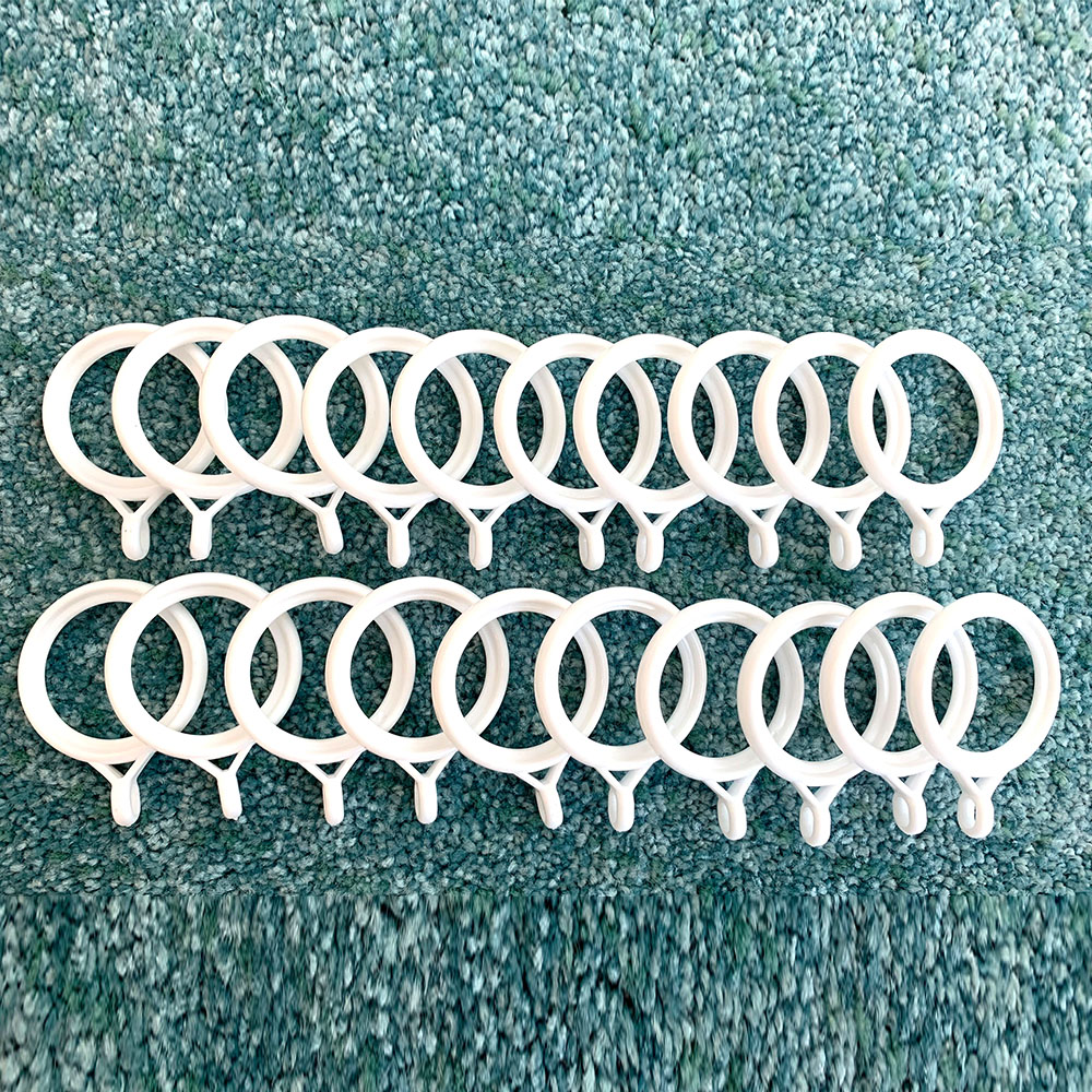 시바타 무지 화이트 커튼 링 20개입