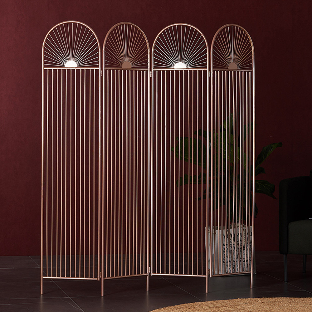 거실 카페 인테리어 철제 접이식 파티션 11주년 기념 이벤트 4단 줄무늬 칸막이 가리개