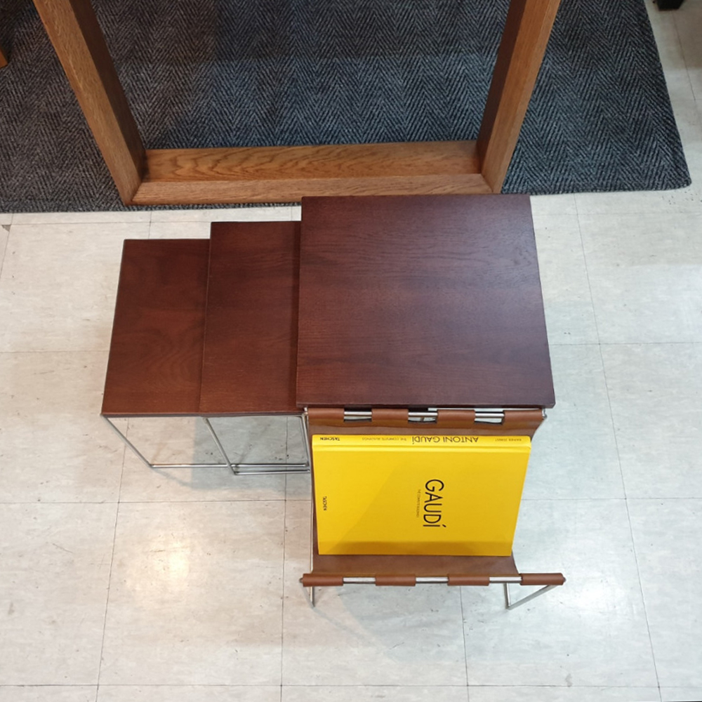 [네스팅테이블세트]  매거진렉 Brabantia 1인용사이드 간이 테이블 소형작은테이블 사이드 티 테이블  거실 빈티지테이블 바우하우스 미드센츄리모던가구 덴마크가구