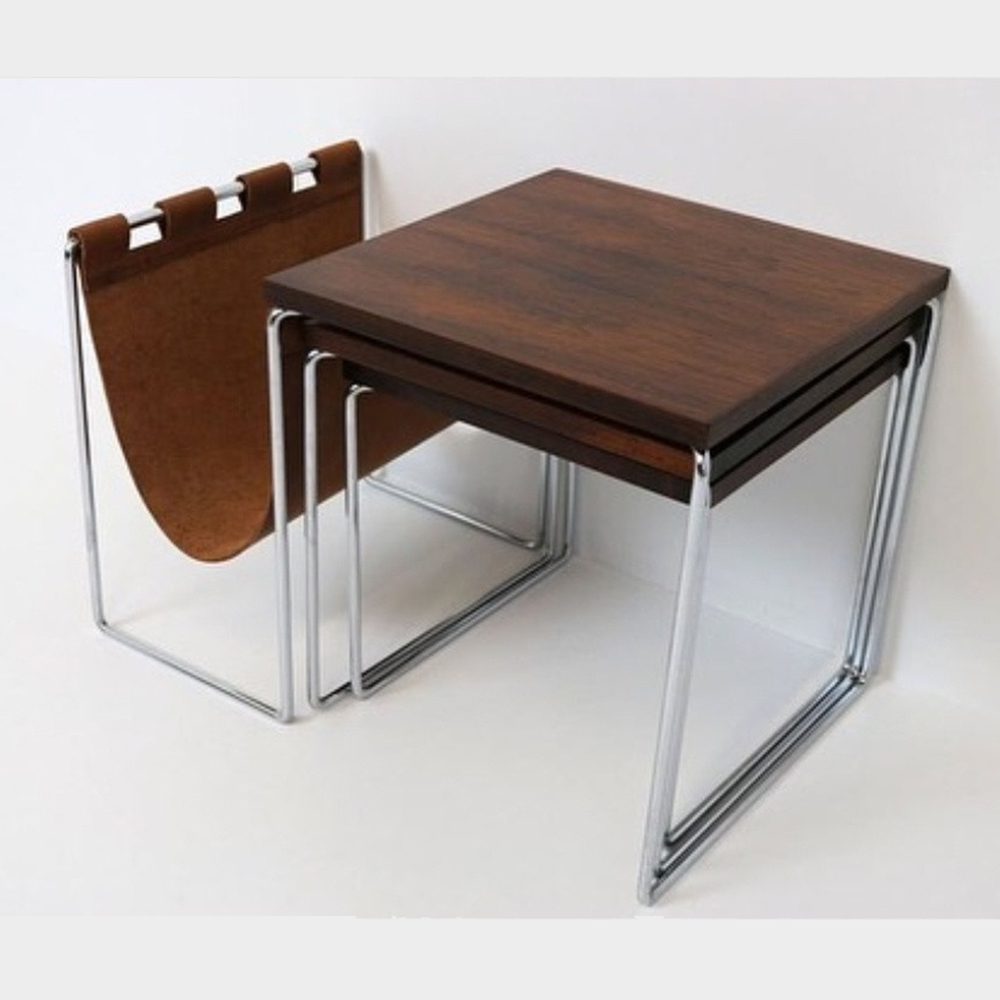 [네스팅테이블세트]  매거진렉 Brabantia 1인용사이드 간이 테이블 소형작은테이블 사이드 티 테이블  거실 빈티지테이블 바우하우스 미드센츄리모던가구 덴마크가구