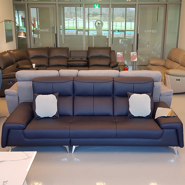 스코나 커스터 천연 통가죽 4인 소파