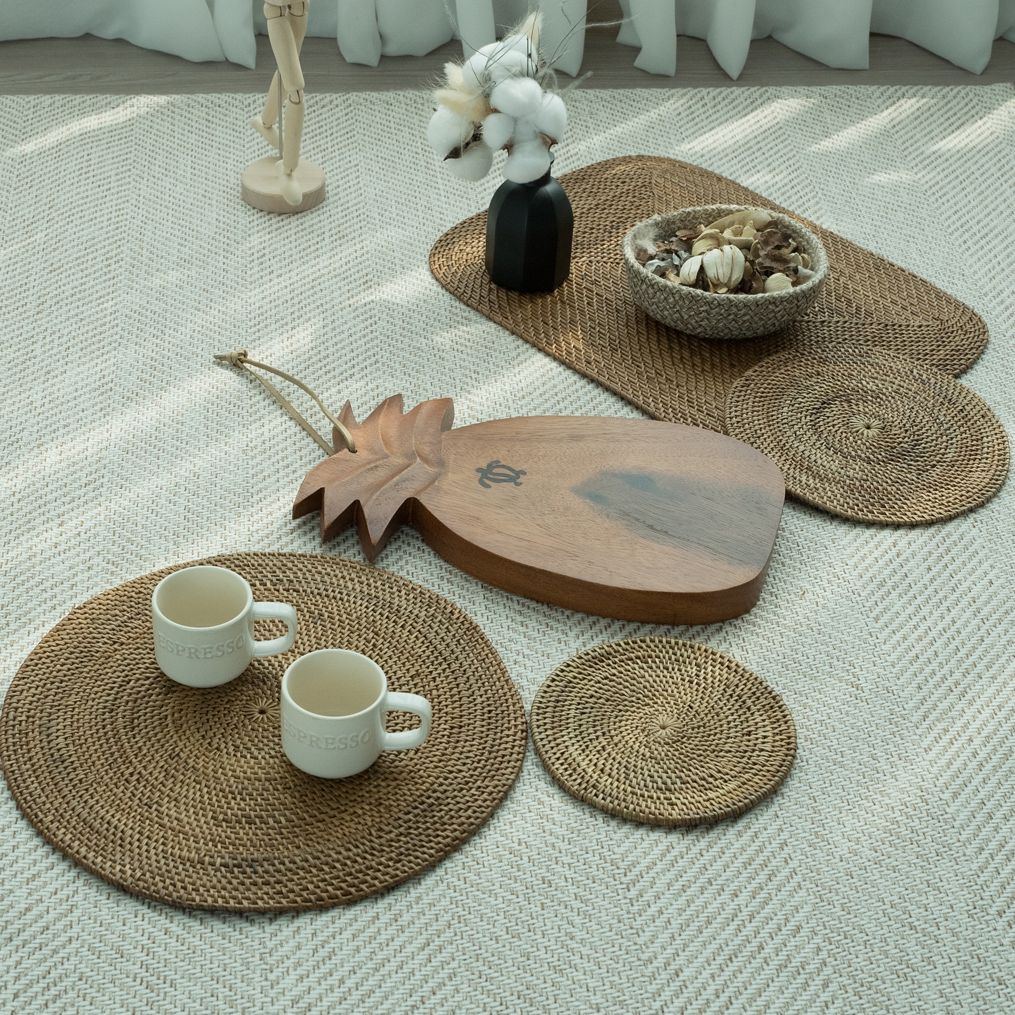 라탄 테이블매트 4size 원목 개인식탁보 30cm - 상세 이미지 3