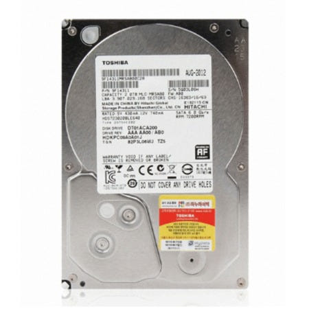 Toshiba 2TB DT01ACA200 (SATA3/7200/64M) (도시바 데스크탑 하드)