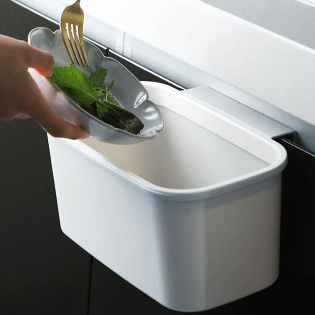 오픈 화이트 걸이식 휴지통