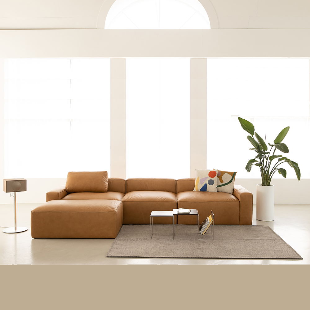 PH1 이태리 내추럴 통가죽 천연면피 전체가죽 A+A 2460 SIZE 4인소파