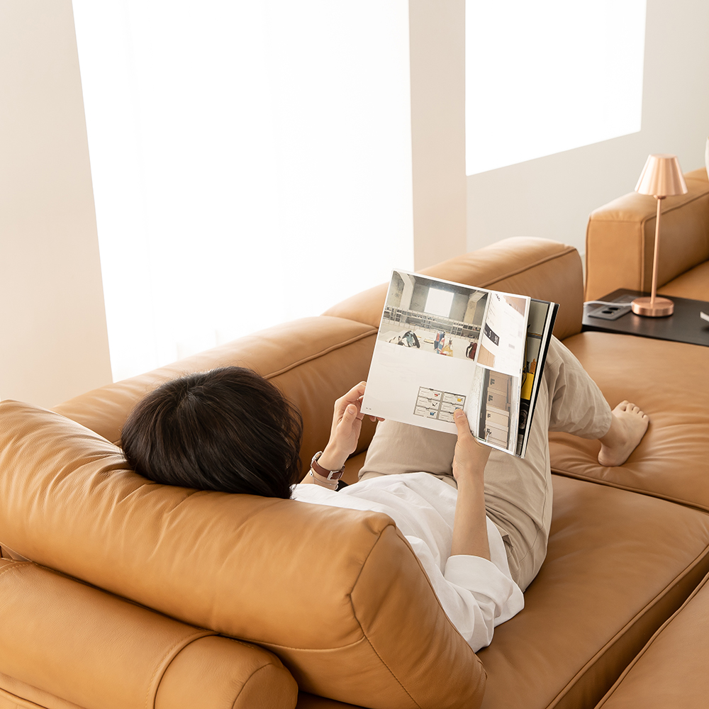 PH1 이태리 내추럴 통가죽 천연면피 전체가죽 A+A 2460 SIZE 4인소파